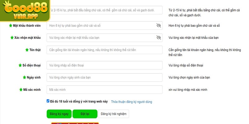 Truy cập trang web chính thức của Good88 để tạo tài khoản nhanh chóng